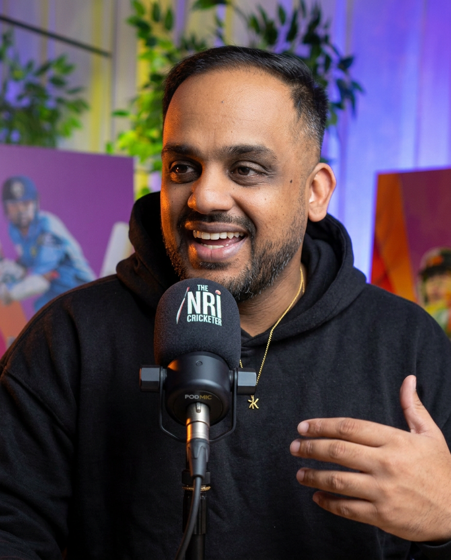 Sumeet Joseph speaking into The NRI Cricketer microphone